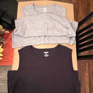 NWOT Women's 2 Duluth Sleeveless Tees One is Black and One is Gray 3X